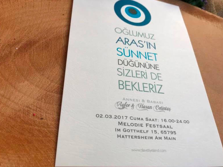 Sade Sunnet Davetiye Modelleri
