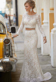 Parçalı Nikah Elbise Modelleri