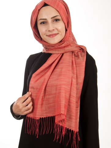 Somon Rengi Ipek Sal Modeli