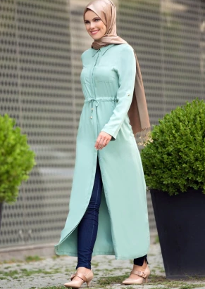 Uzun Gizli Düğmeli Tunik Modelleri