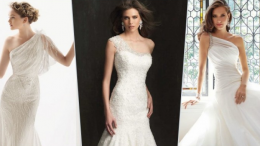 Tek Omuzlu Gelinlik Modelleri