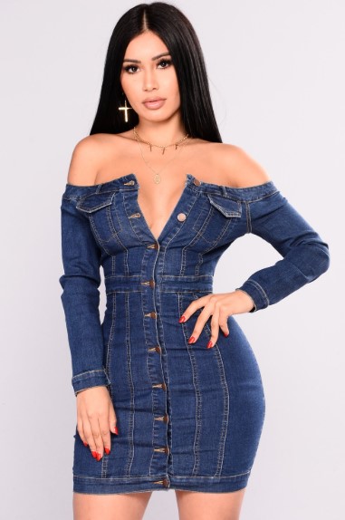 Denim Dress 2019 Denim kot elbise