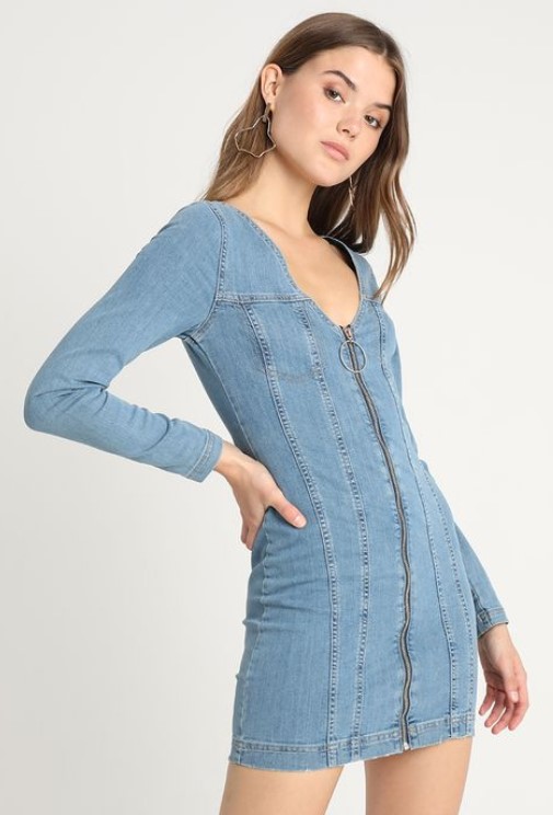 Denim kot elbise 2019 modeli