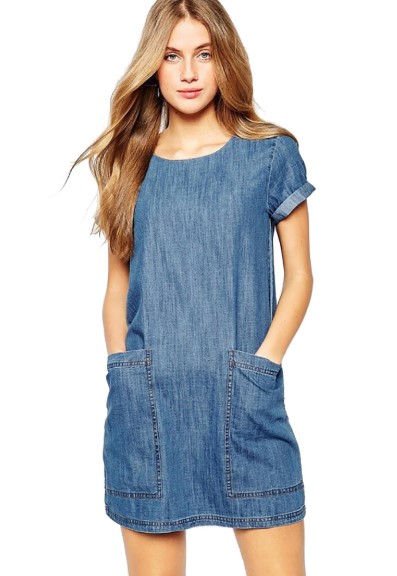 Denim kot elbise cepli elbise denim dress