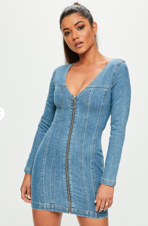 Denim kot elbise modelleri