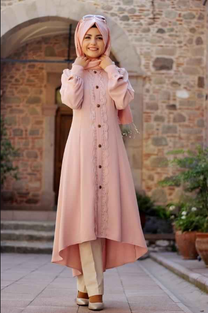 Pembe Tesettür Tunik Modelleri 2020